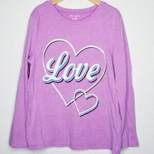Childrens Long Sleeve LOVE Heart Graphic Tee